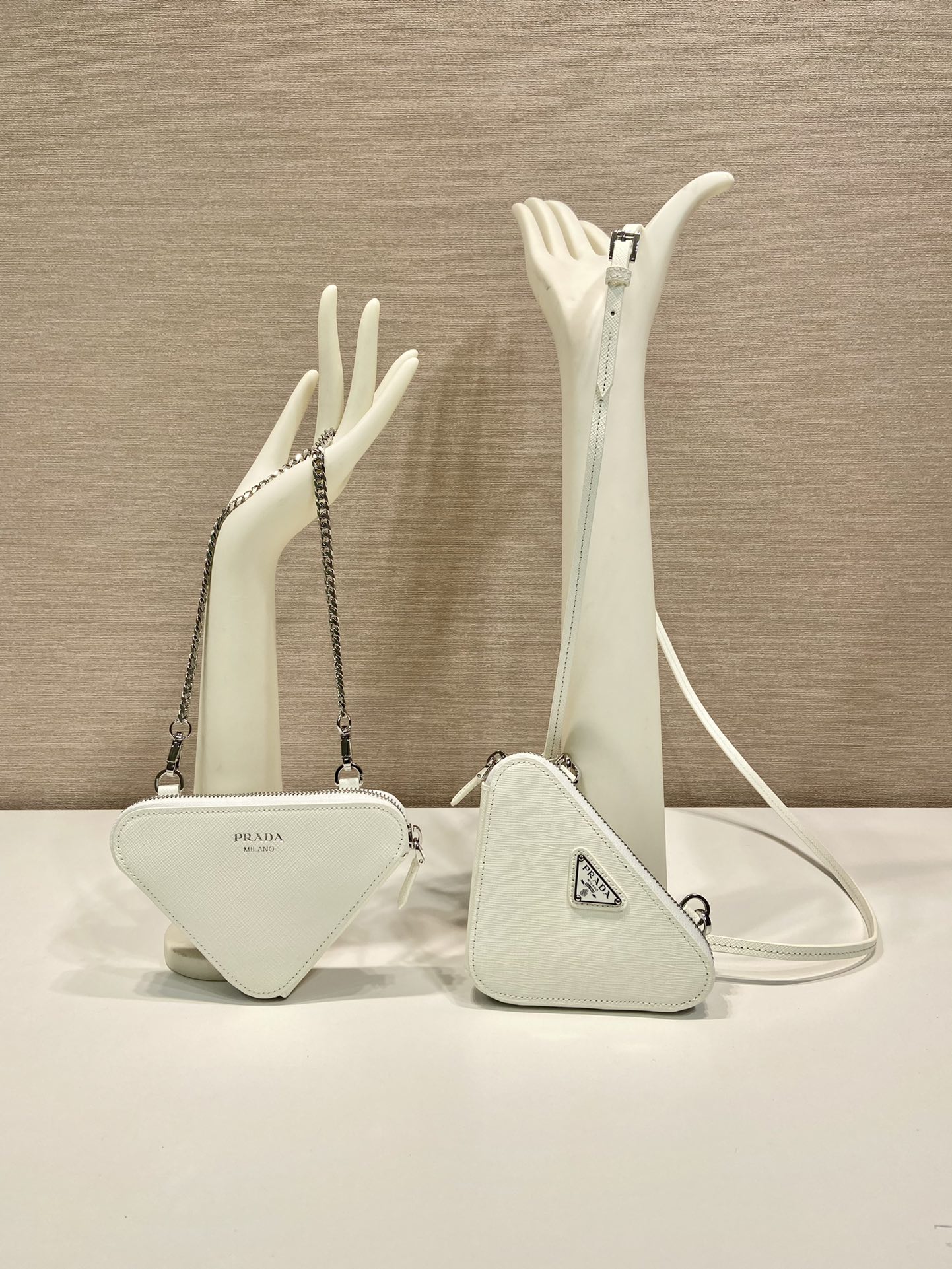 Pra*a saffiano leather mini pouch