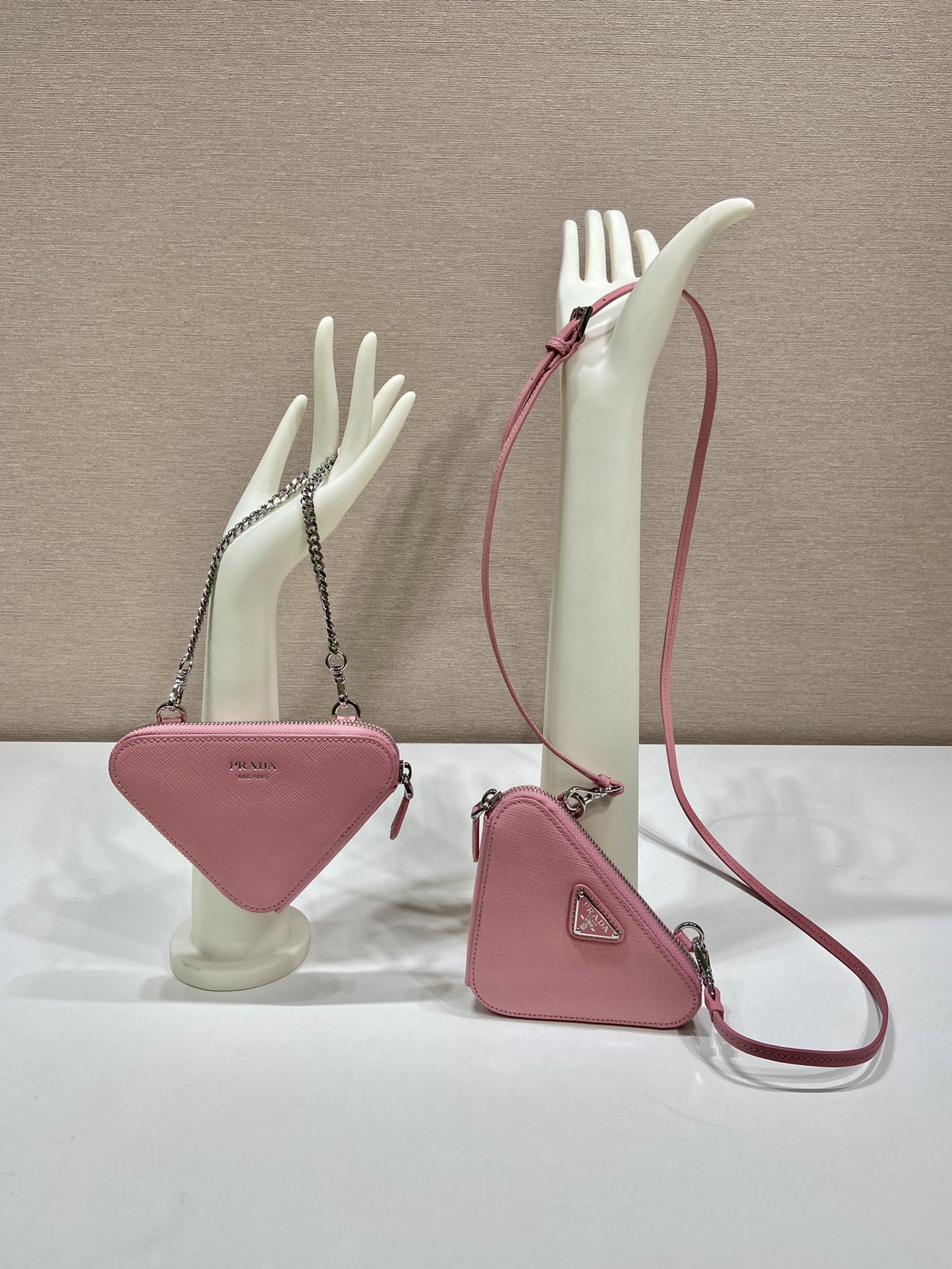 Pra*a saffiano leather mini pouch
