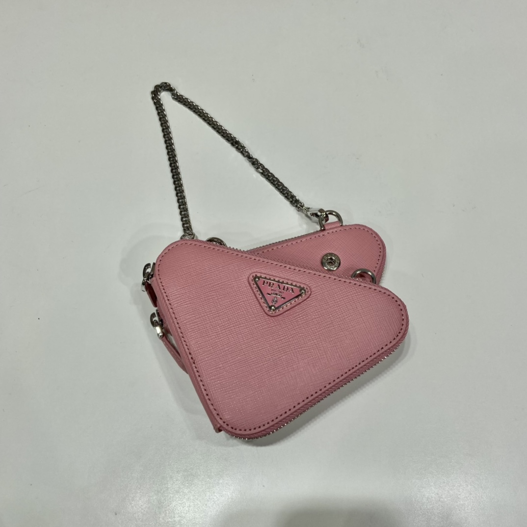 Pra*a saffiano leather mini pouch