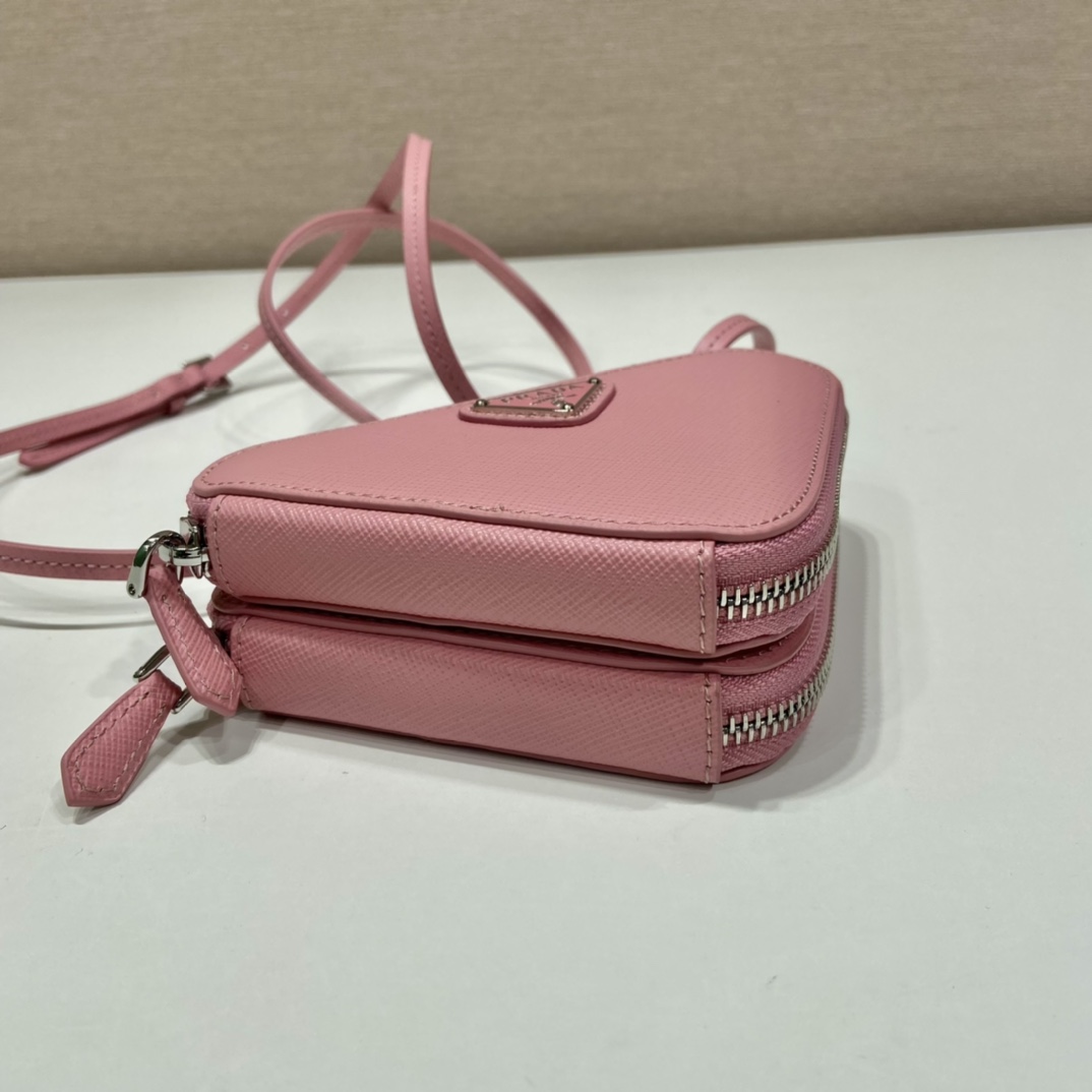 Pra*a saffiano leather mini pouch