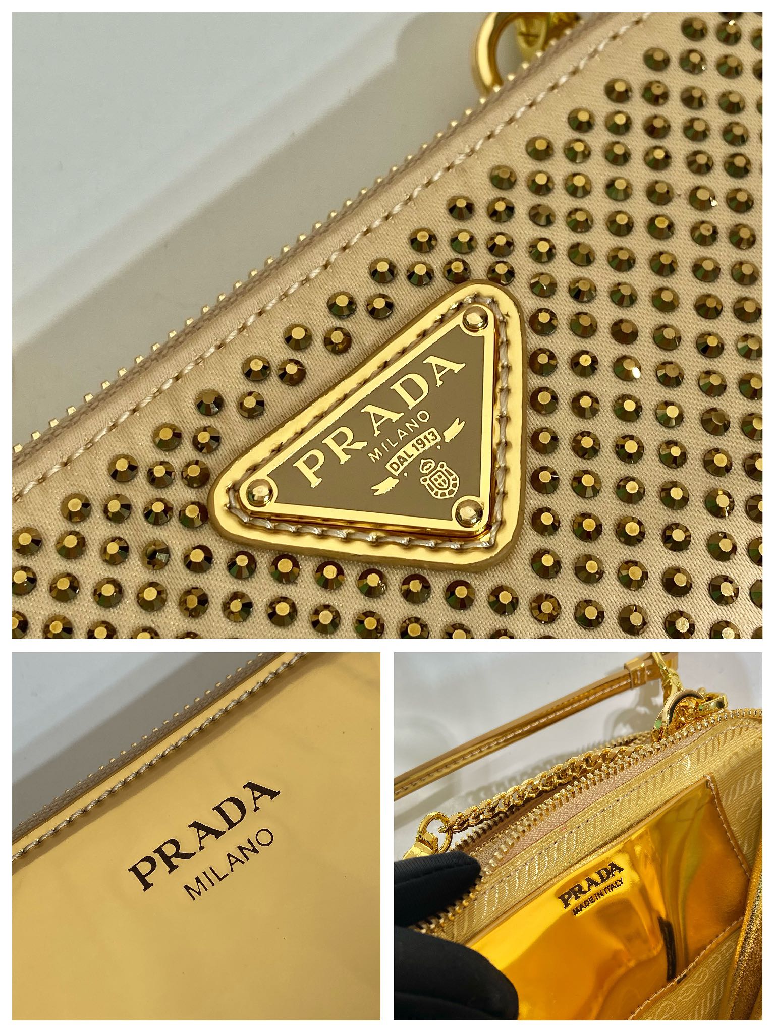 Pra*a saffiano leather mini pouch