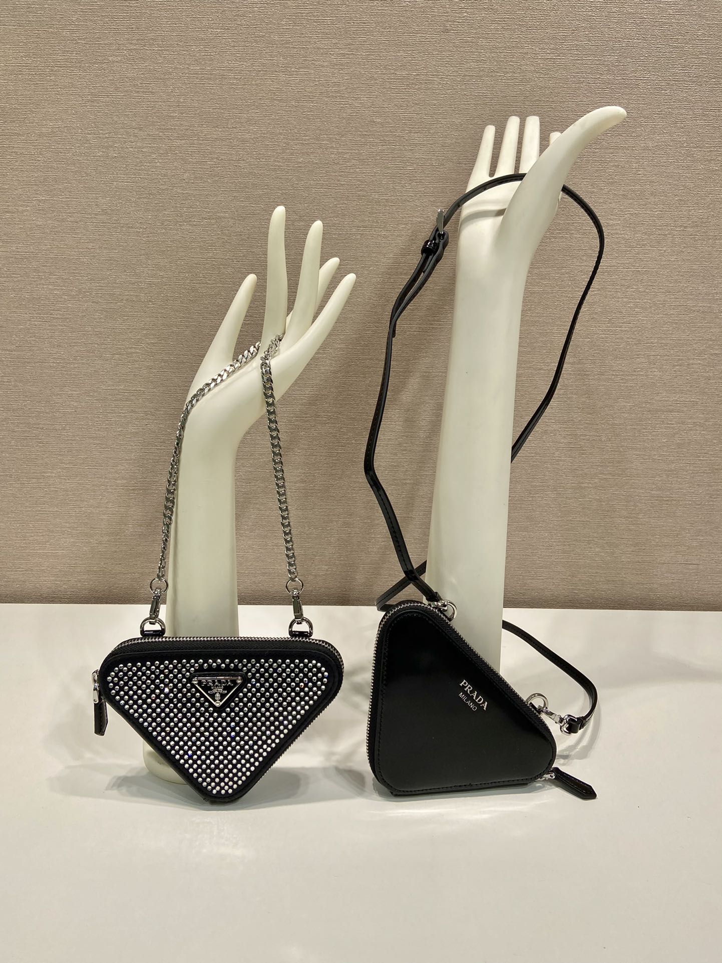 Pra*a saffiano leather mini pouch