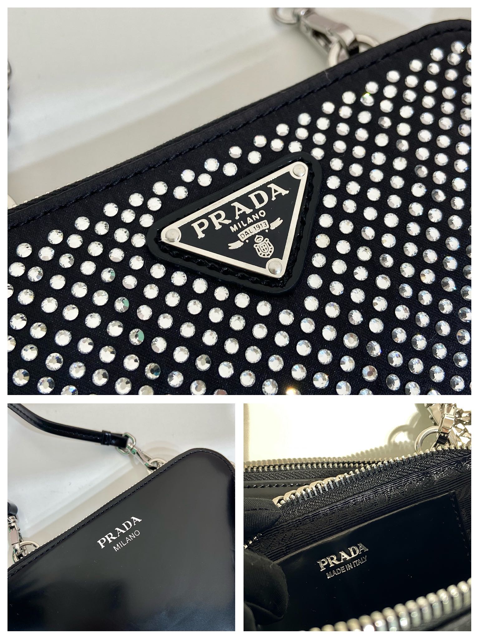 Pra*a saffiano leather mini pouch
