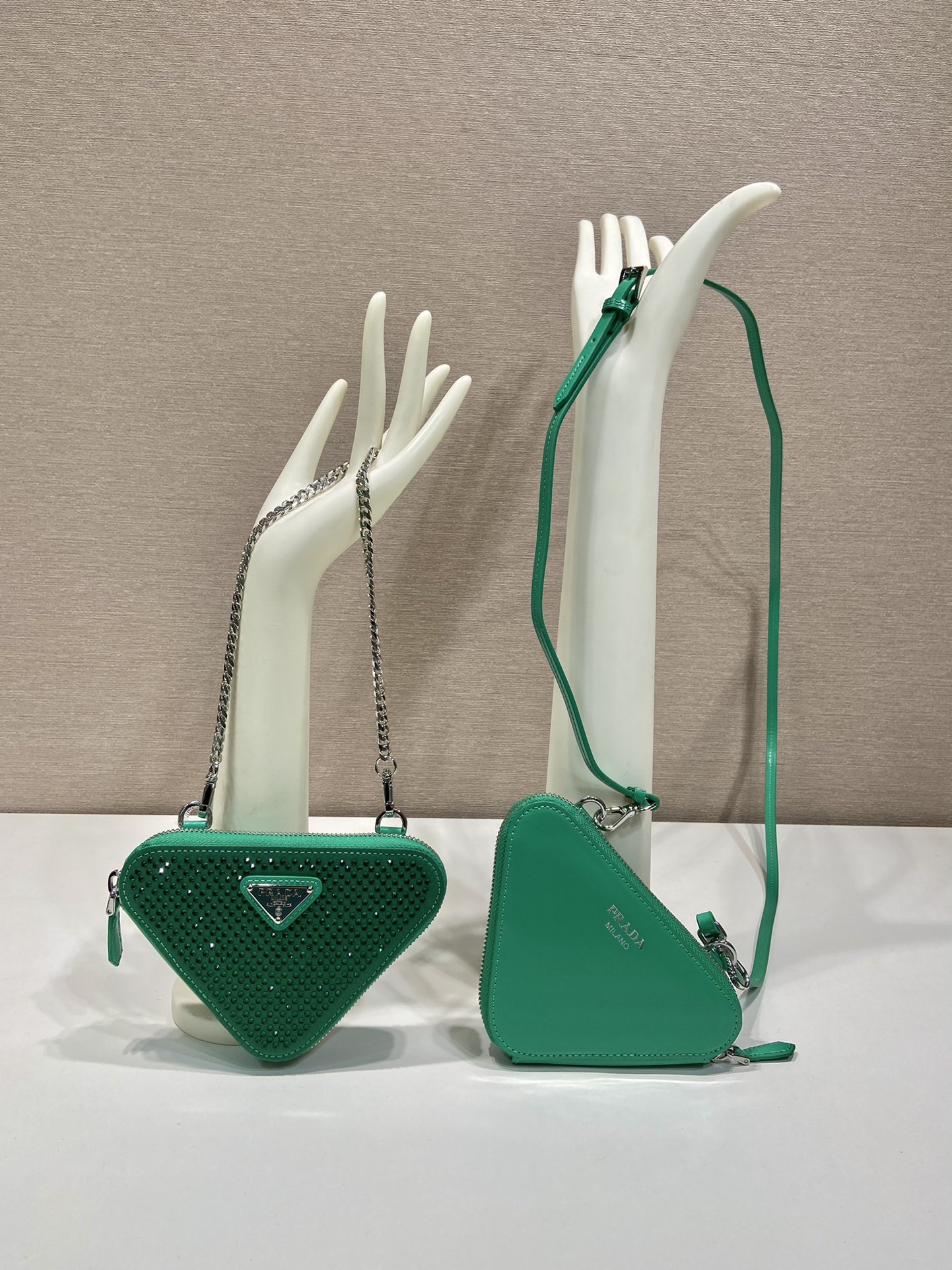 Pra*a saffiano leather mini pouch