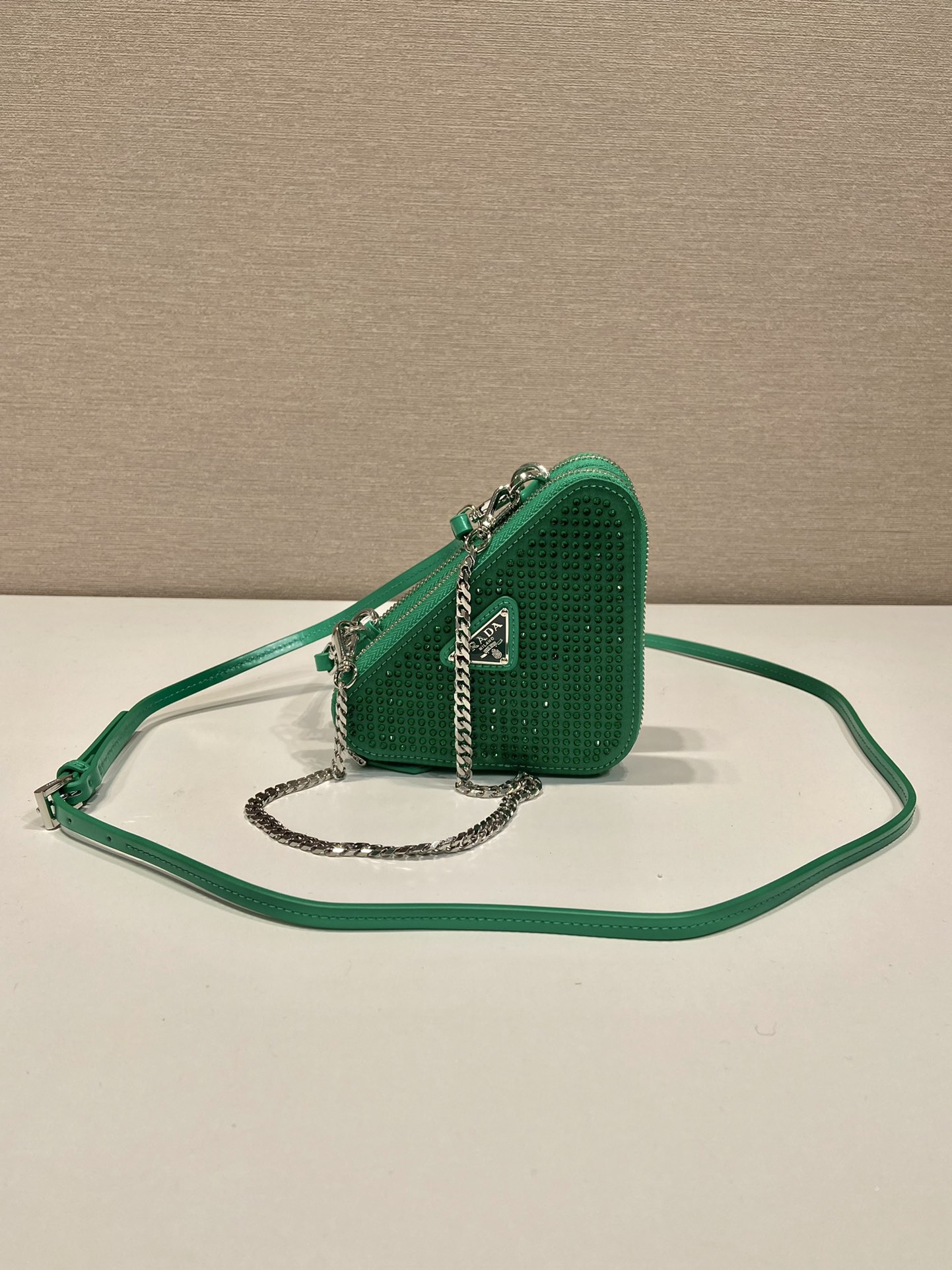 Pra*a saffiano leather mini pouch