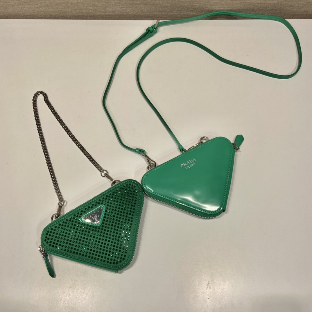 Pra*a saffiano leather mini pouch