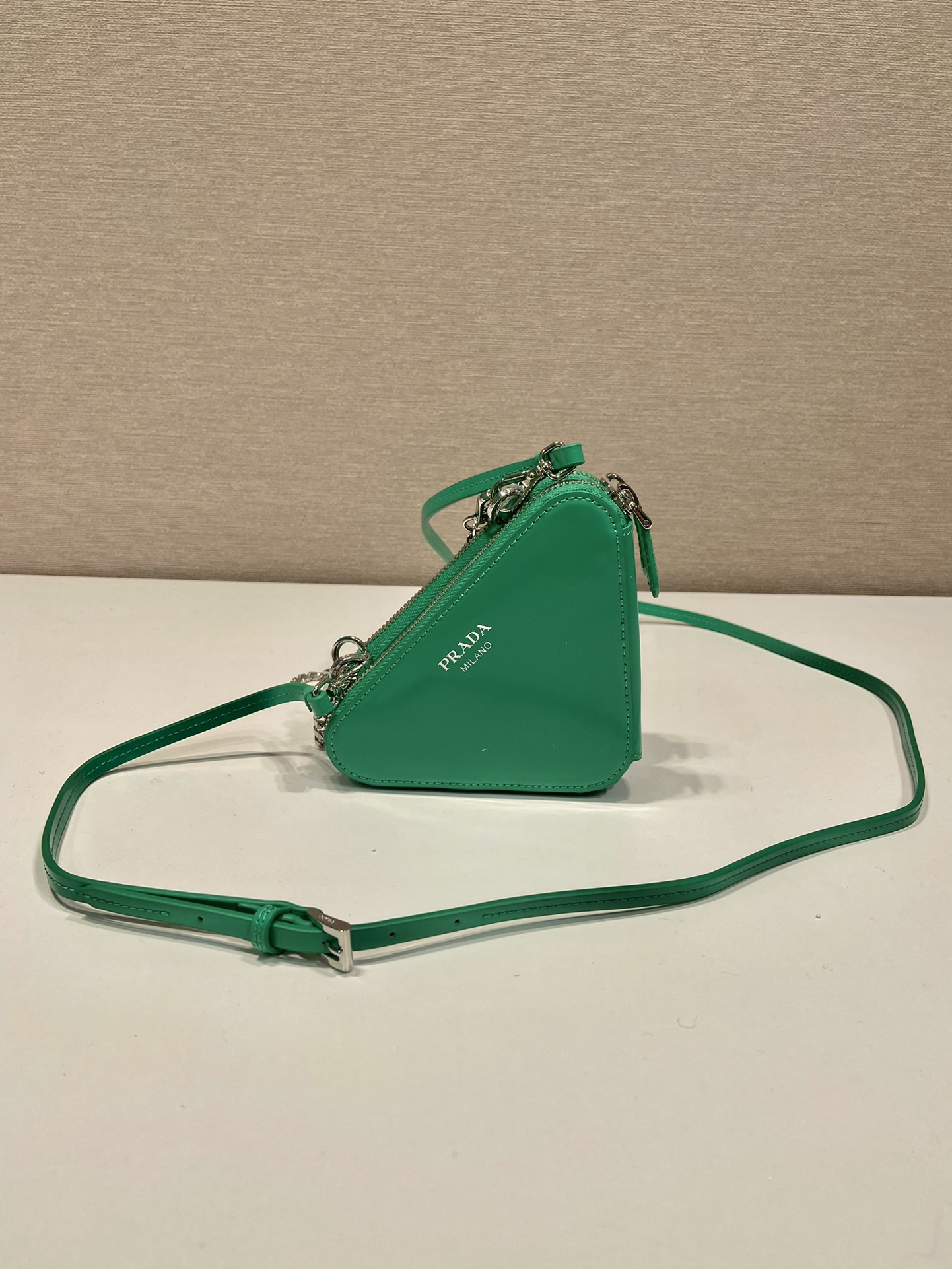 Pra*a saffiano leather mini pouch