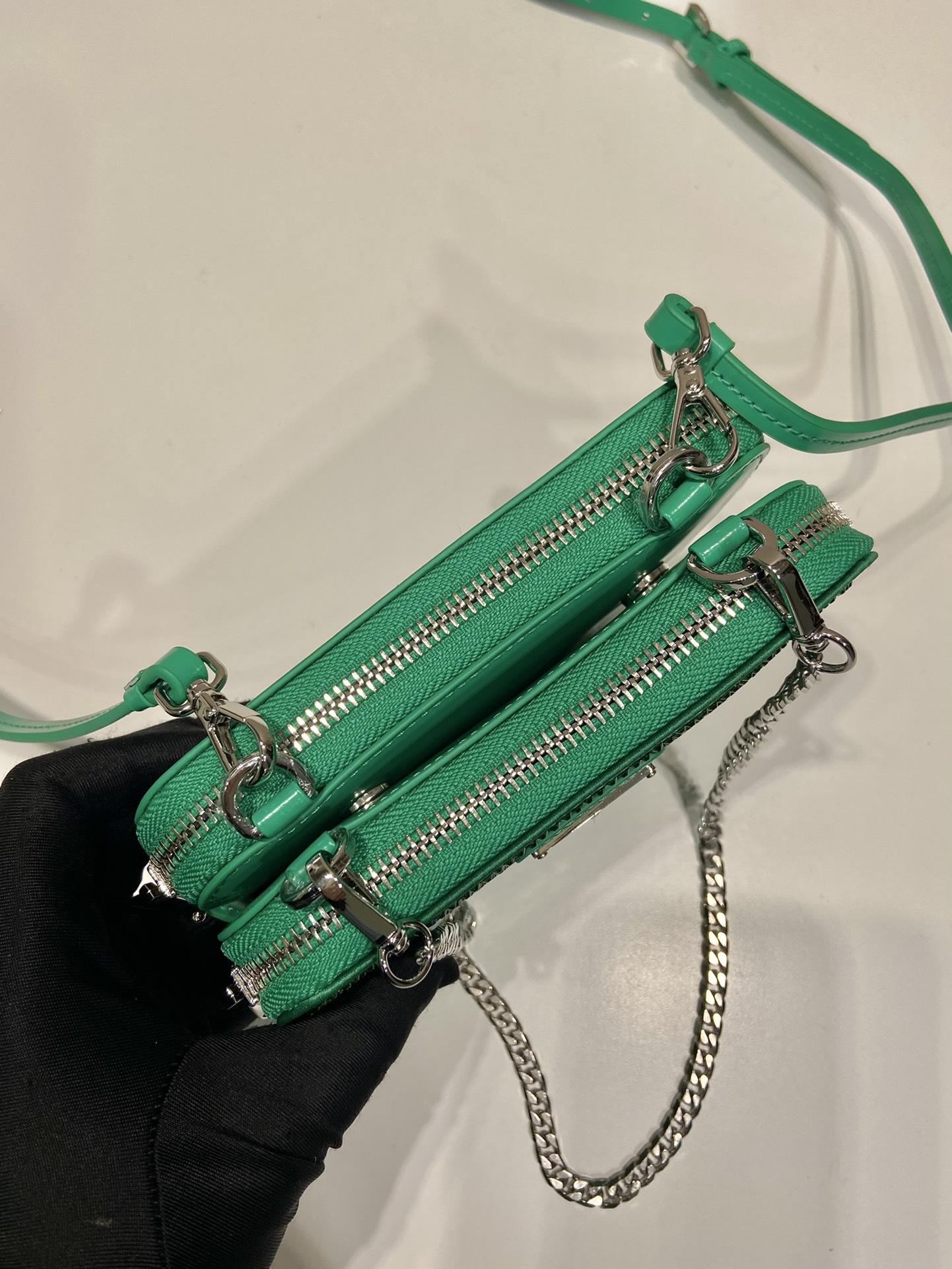 Pra*a saffiano leather mini pouch