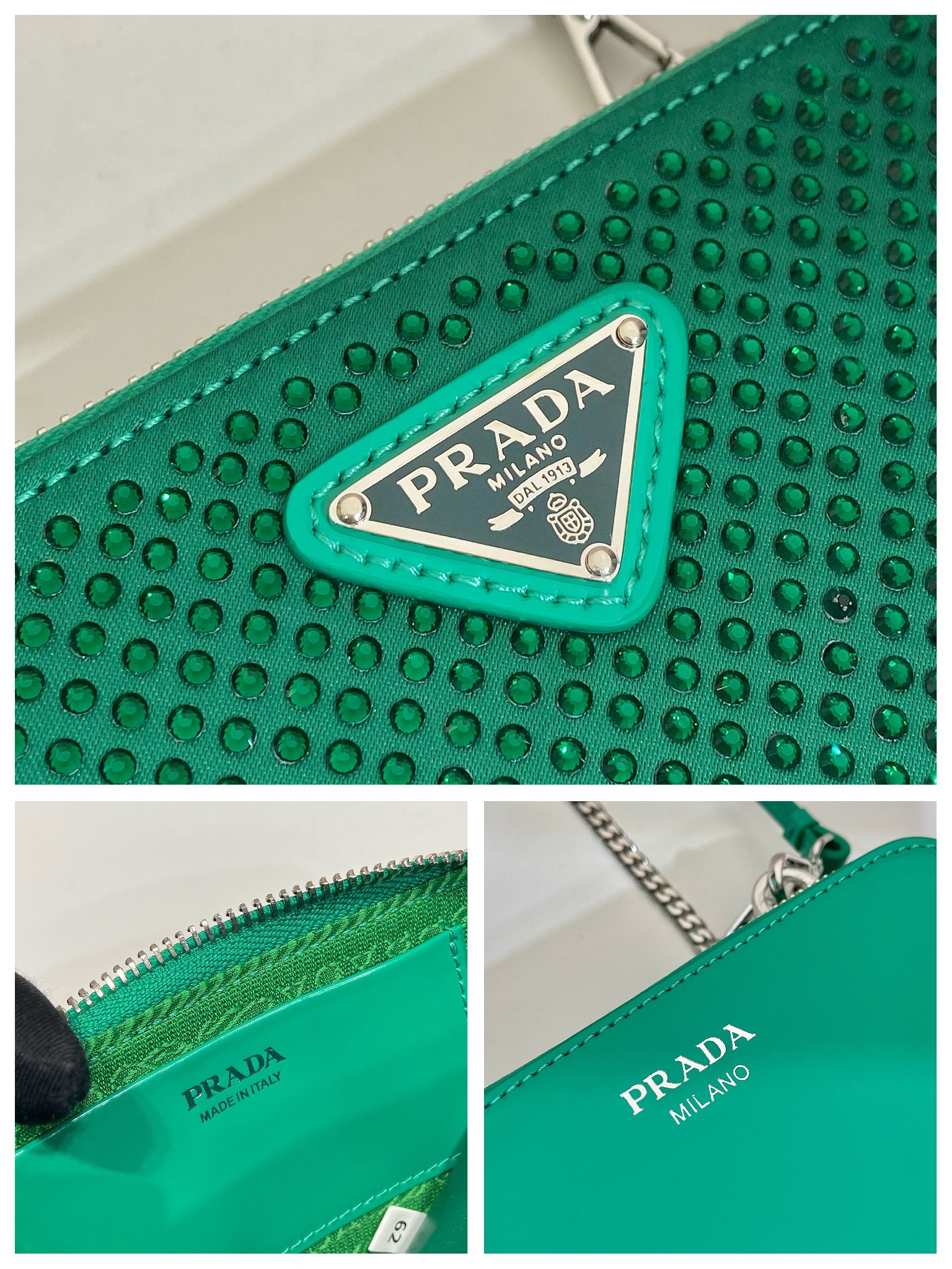 Pra*a saffiano leather mini pouch