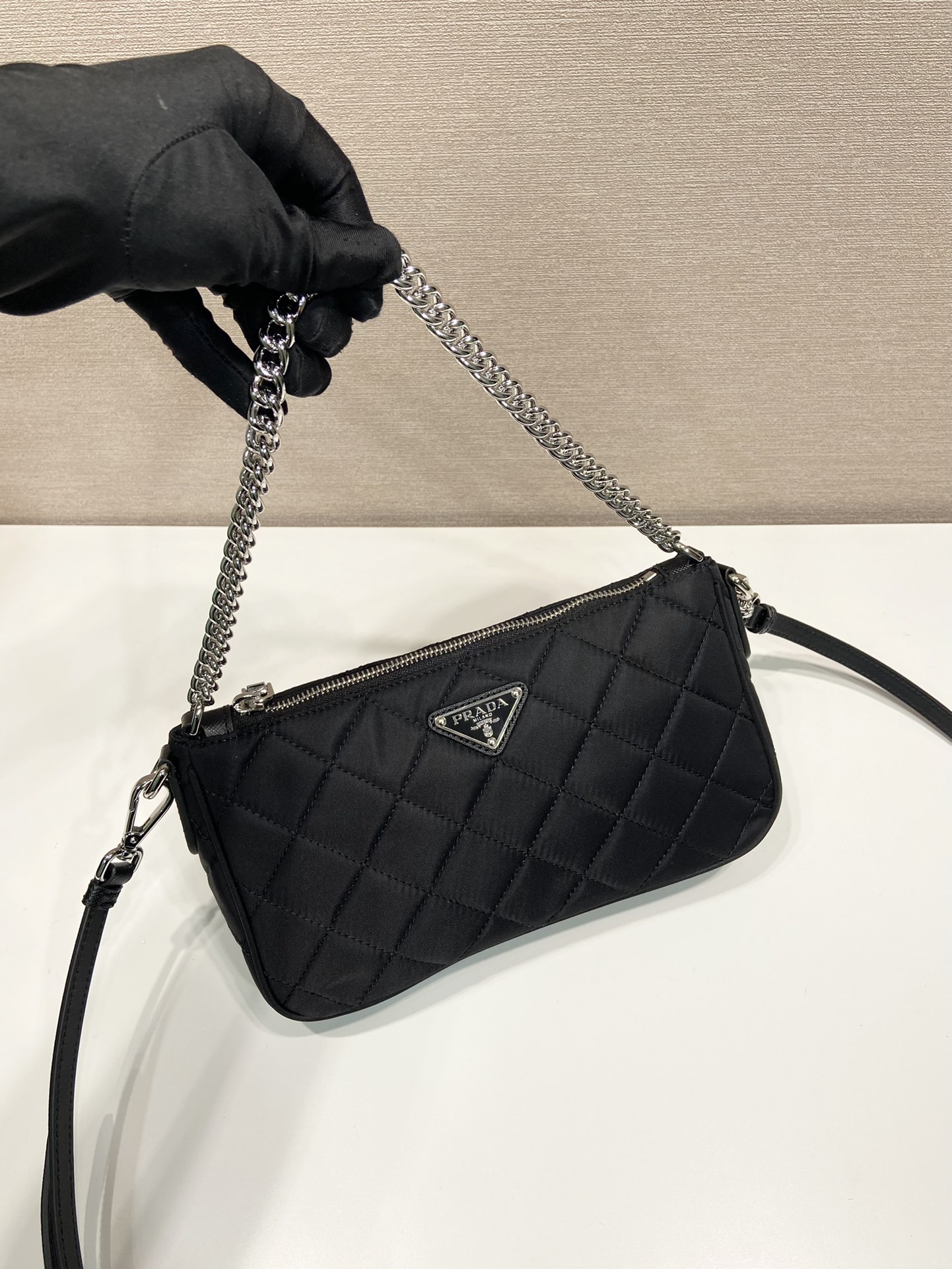 Pra*a quilted tessuto nylon black