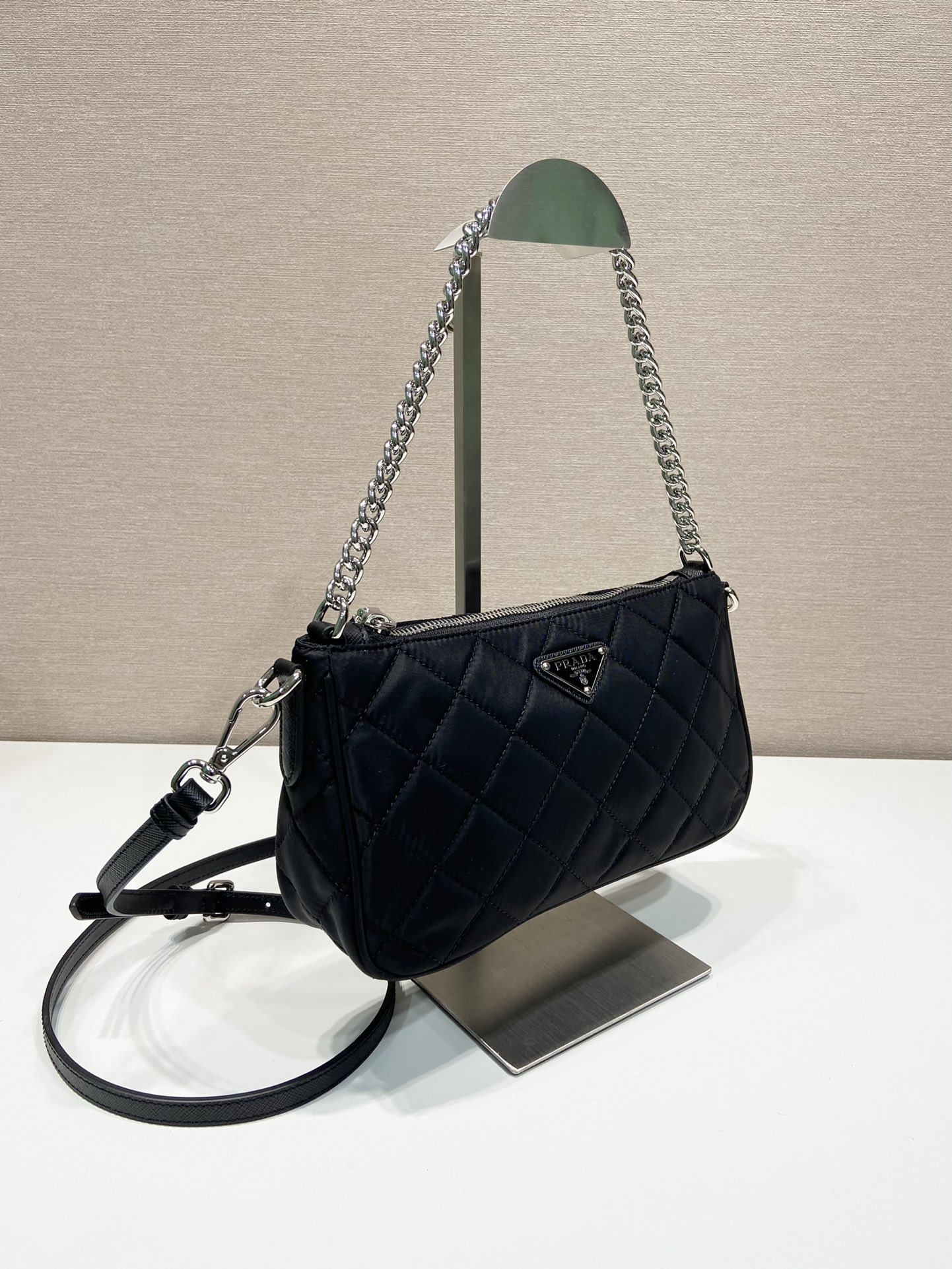 Pra*a quilted tessuto nylon black