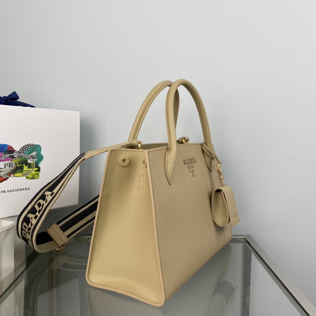 Pra*a monochrome medium saffiano bag