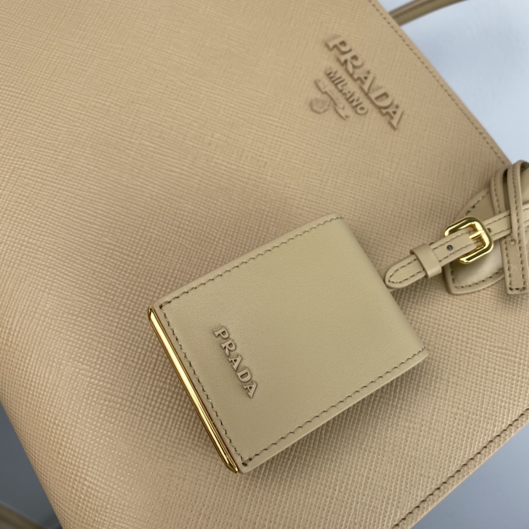 Pra*a monochrome medium saffiano bag
