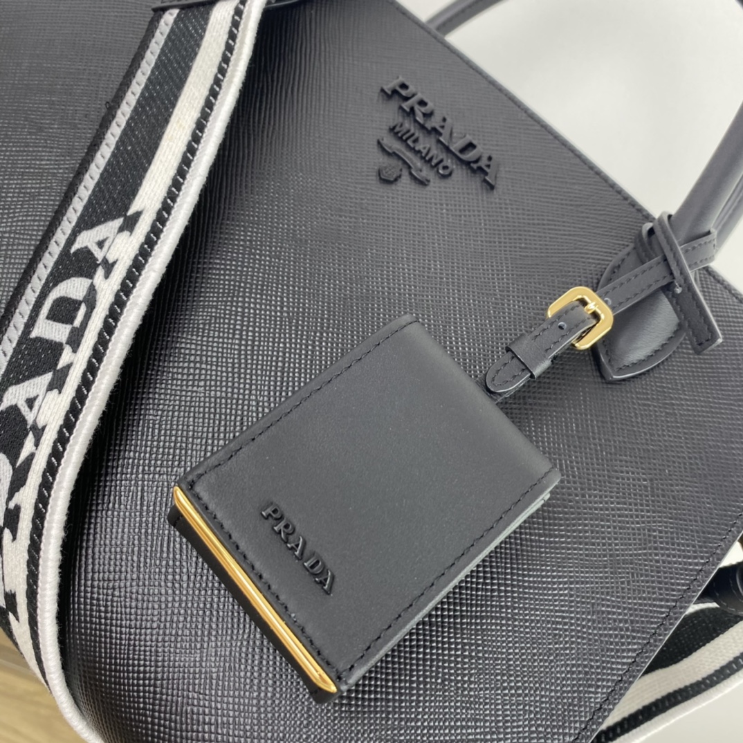 Pra*a monochrome medium saffiano bag
