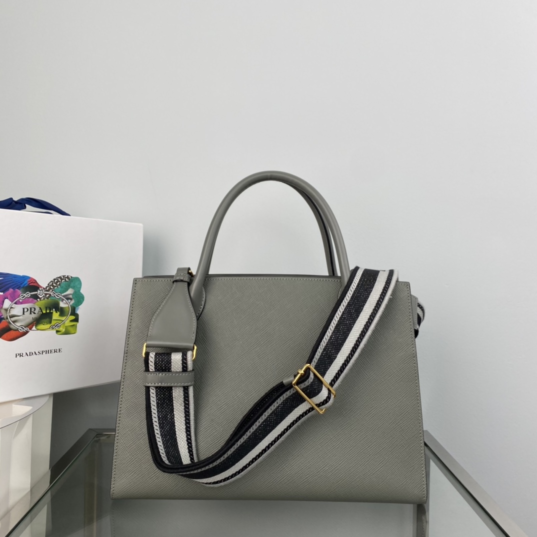 Pra*a monochrome medium saffiano bag