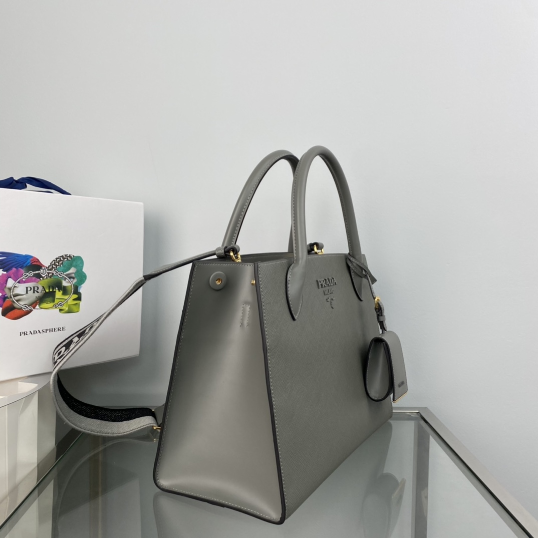 Pra*a monochrome medium saffiano bag