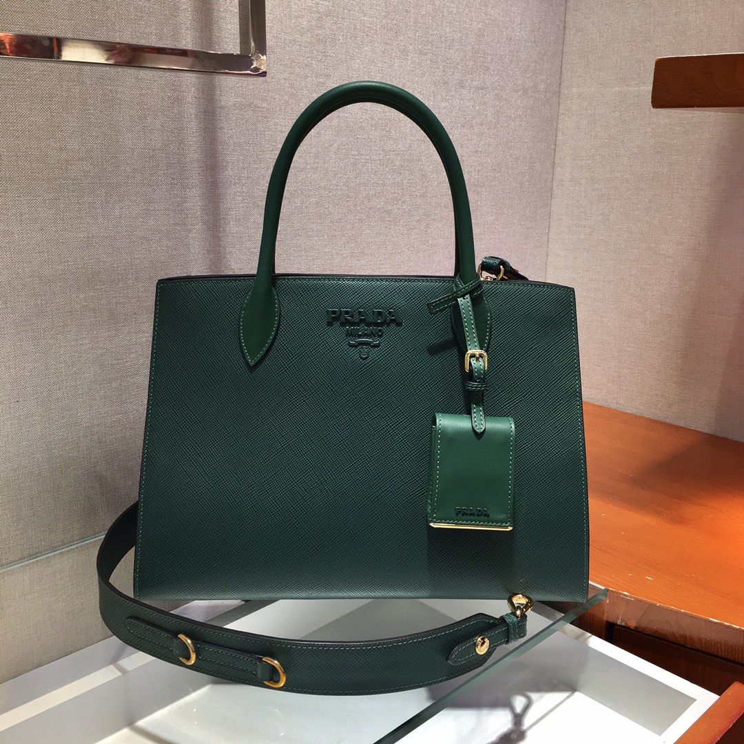 Pra*a monochrome medium saffiano bag
