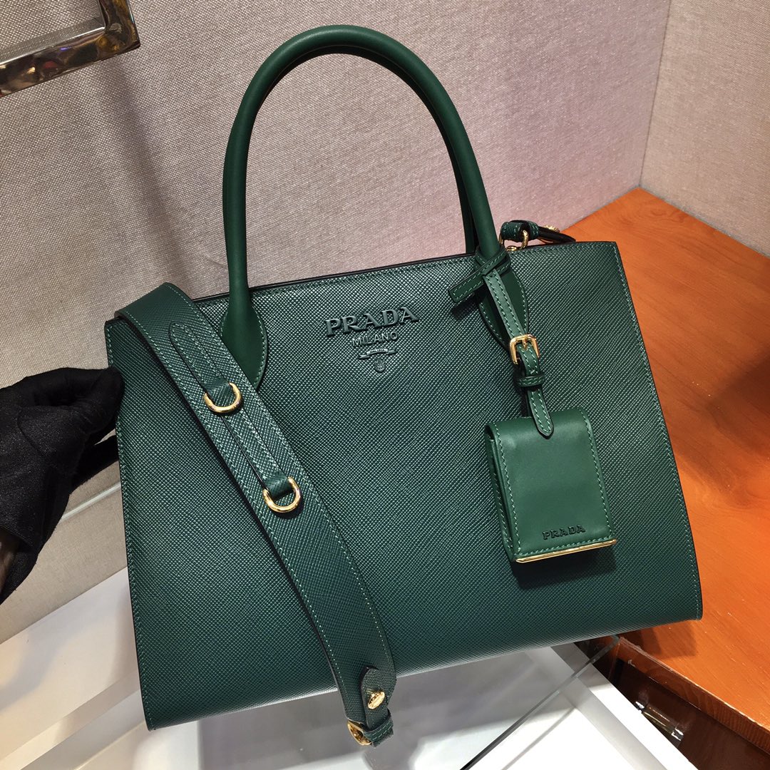 Pra*a monochrome medium saffiano bag