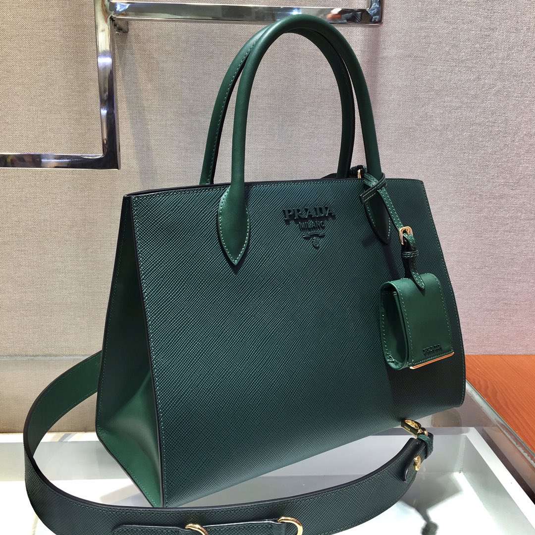Pra*a monochrome medium saffiano bag