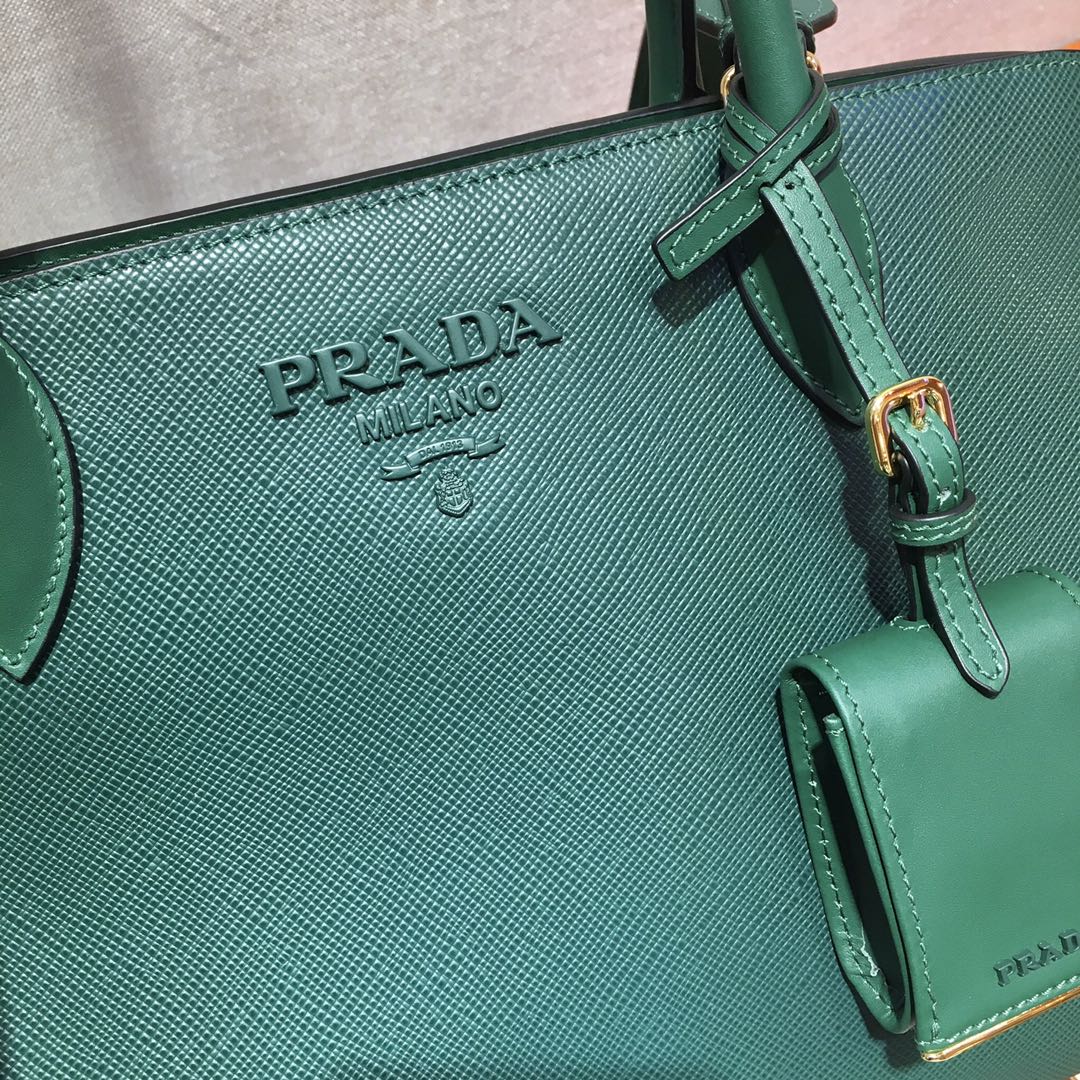 Pra*a monochrome medium saffiano bag