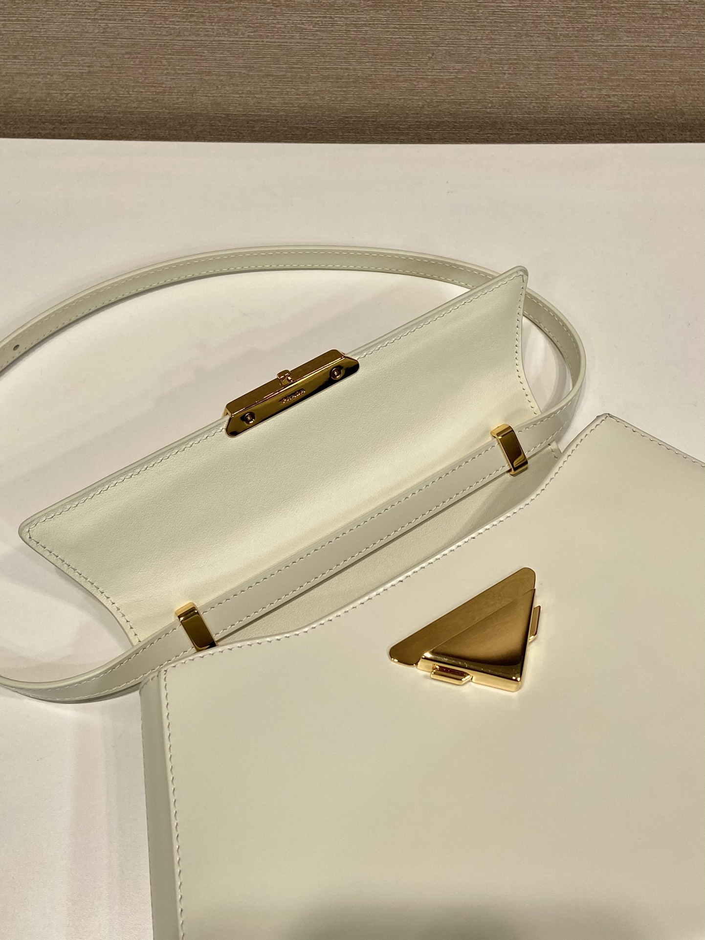 Pra*a brushed leather handbag