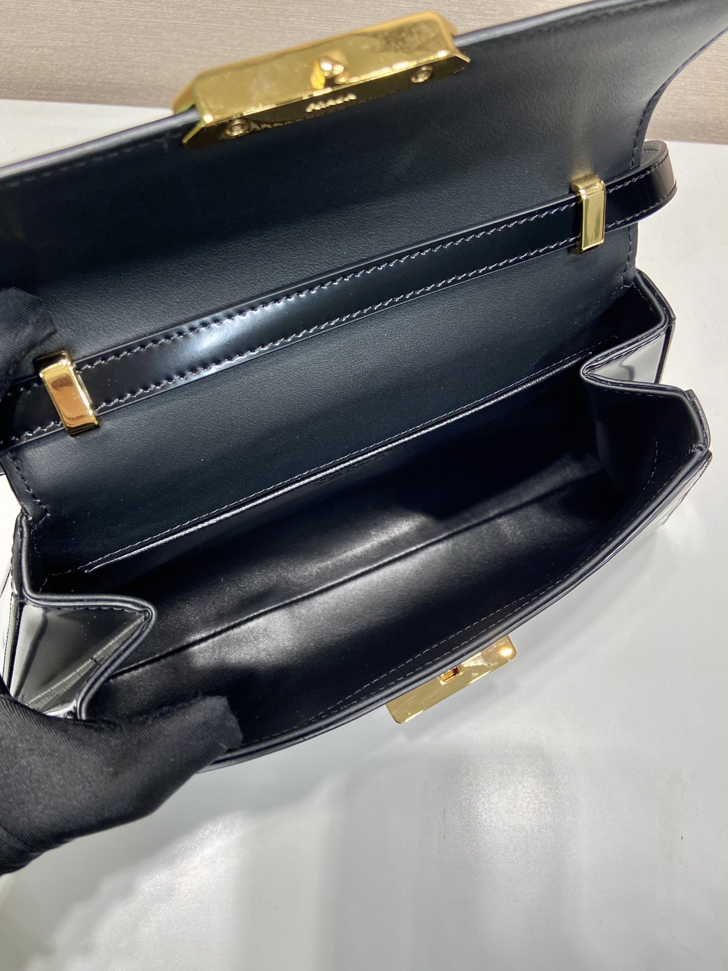 Pra*a brushed leather handbag