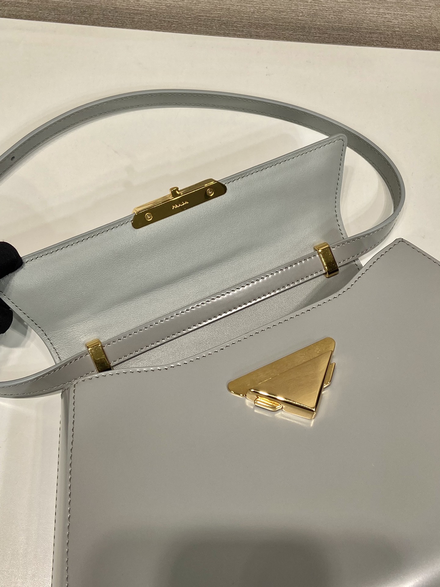 Pra*a brushed leather handbag