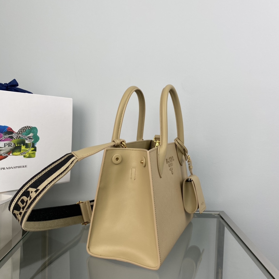 Pra*a monochrome small saffiano bag