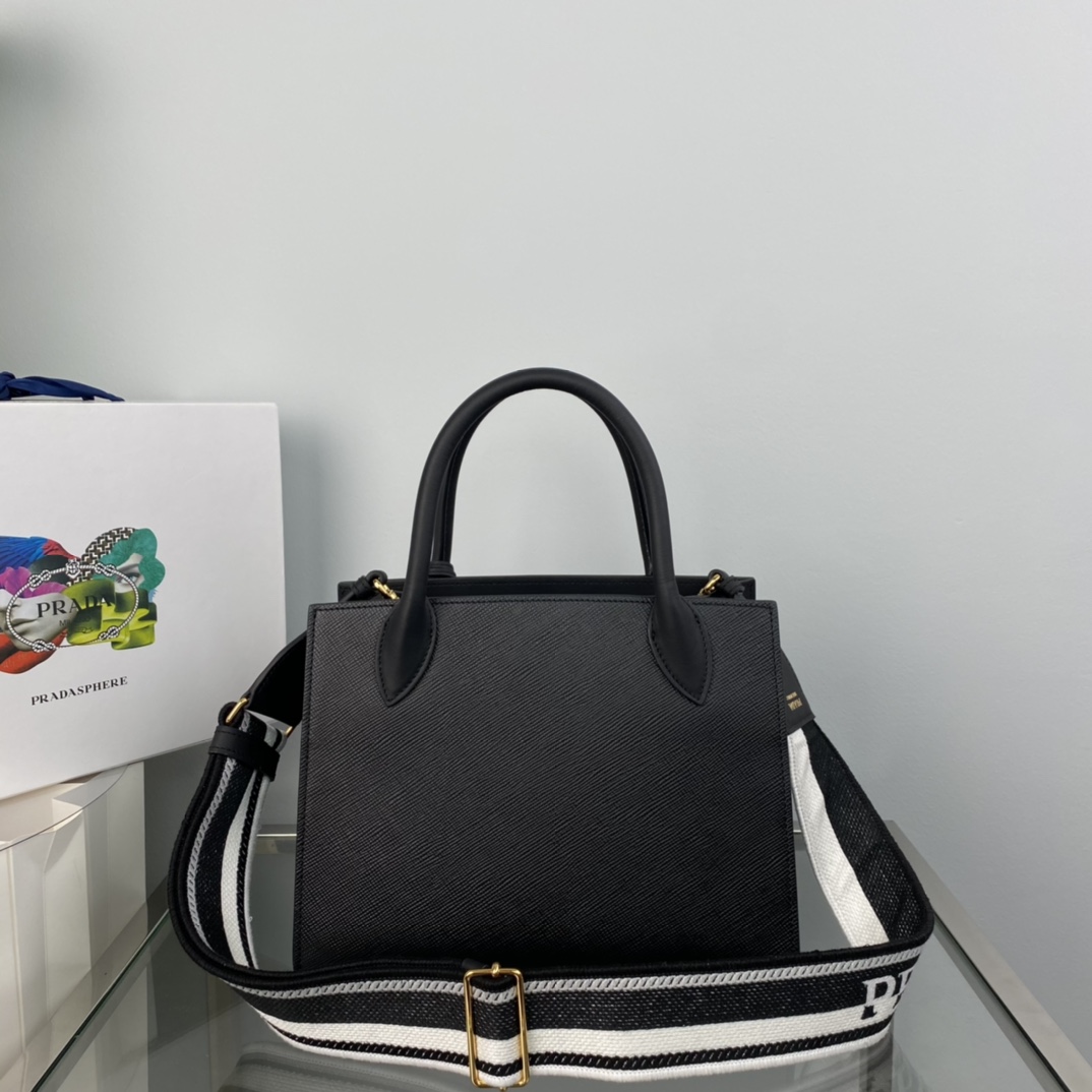 Pra*a monochrome small saffiano bag