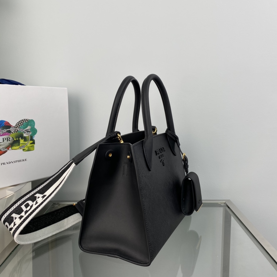 Pra*a monochrome small saffiano bag