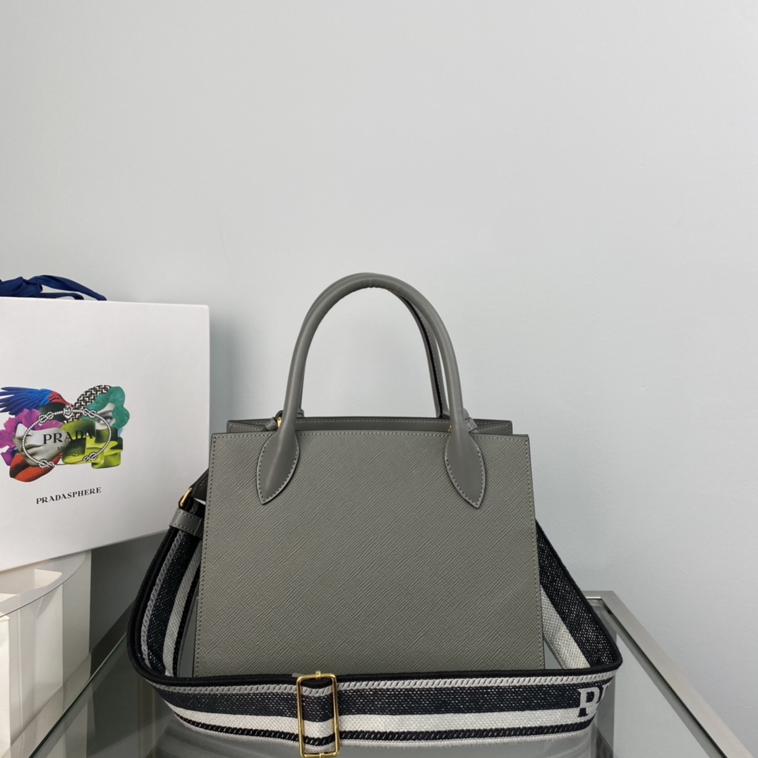 Pra*a monochrome small saffiano bag