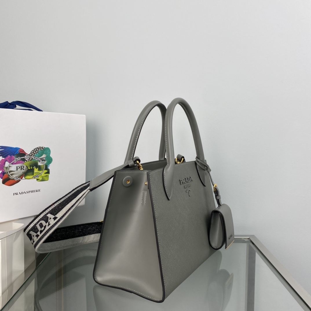 Pra*a monochrome small saffiano bag