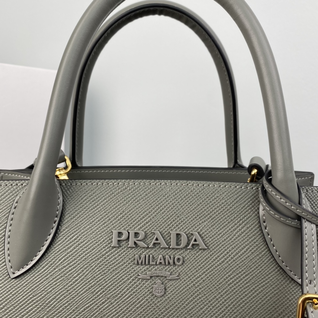 Pra*a monochrome small saffiano bag