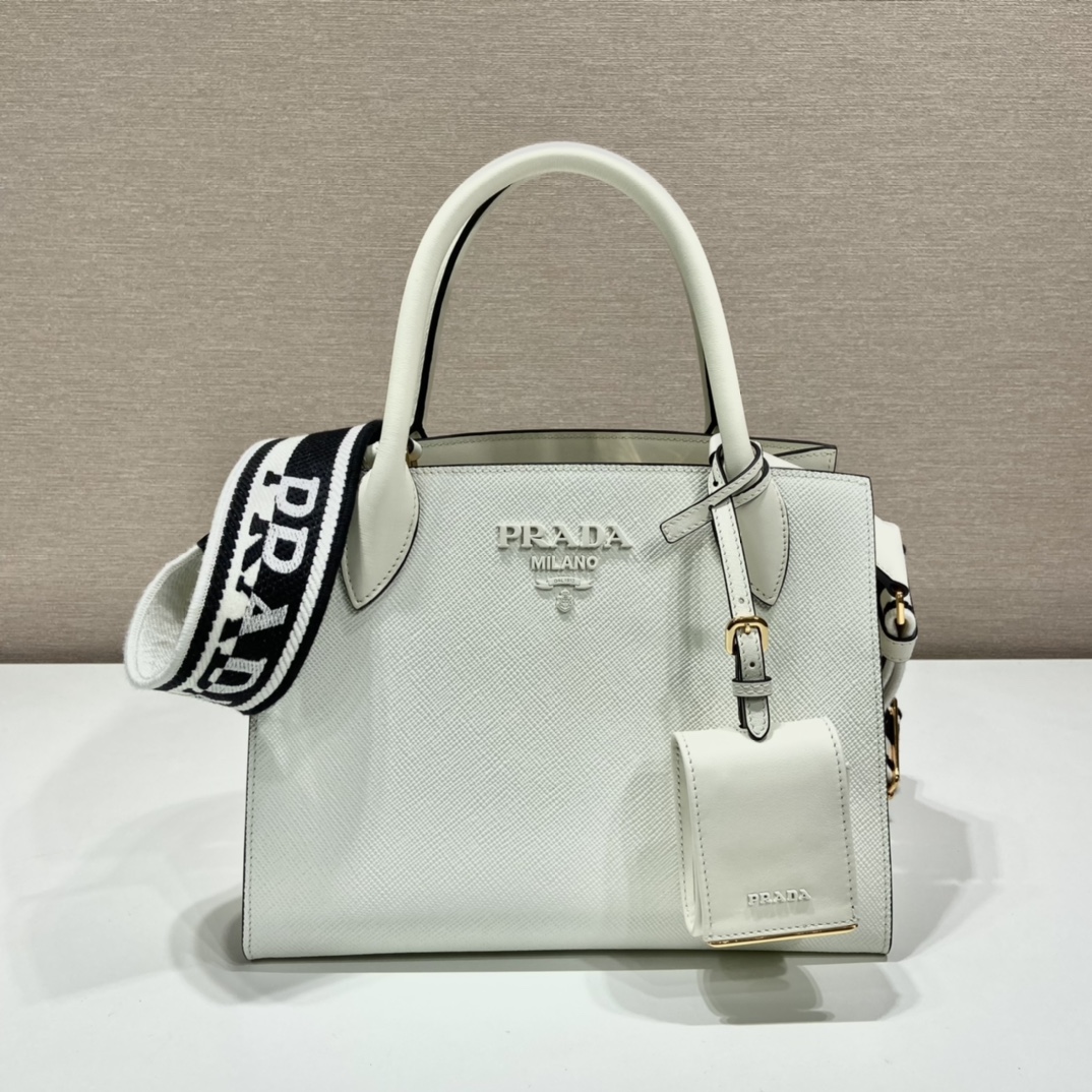 Pra*a monochrome small saffiano bag