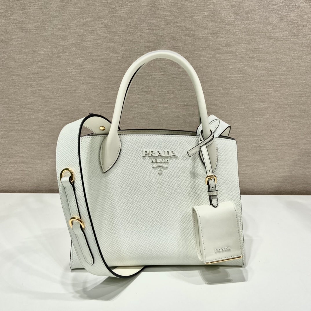 Pra*a monochrome small saffiano bag