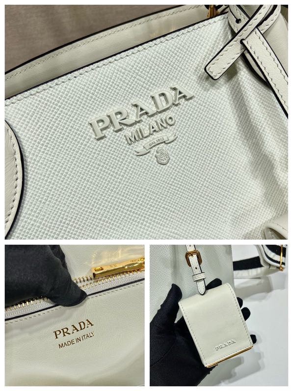Pra*a monochrome small saffiano bag