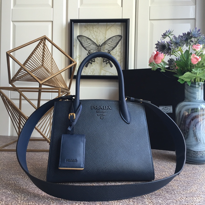 Pra*a monochrome small saffiano bag