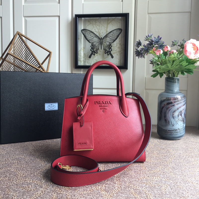 Pra*a monochrome small saffiano bag