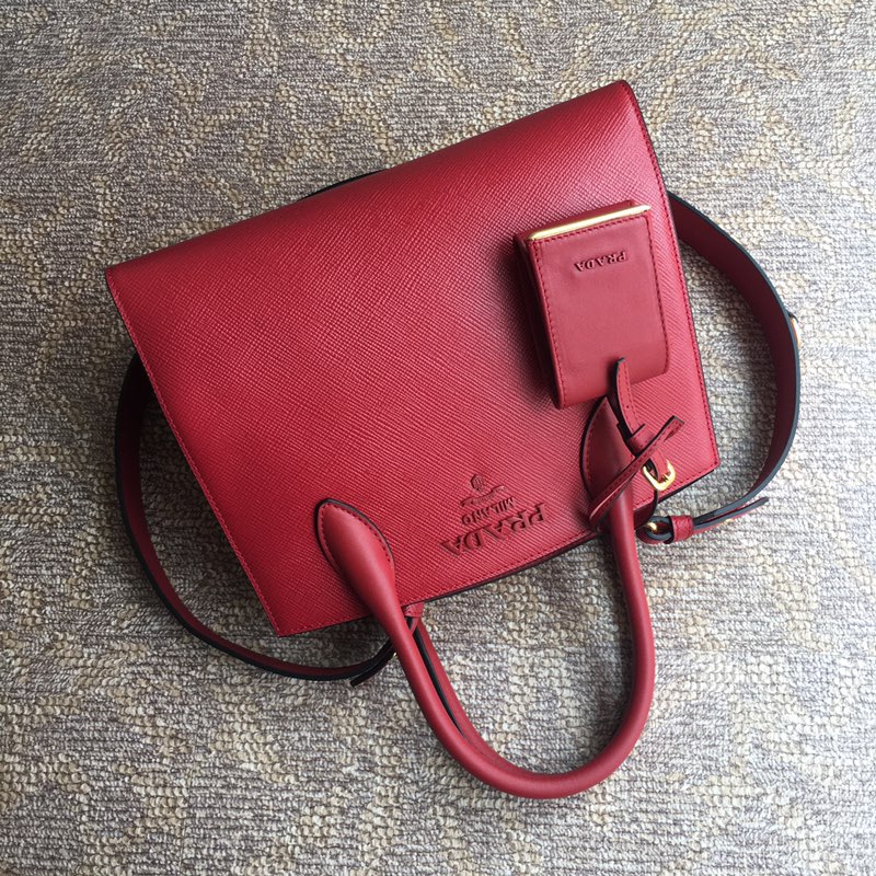 Pra*a monochrome small saffiano bag