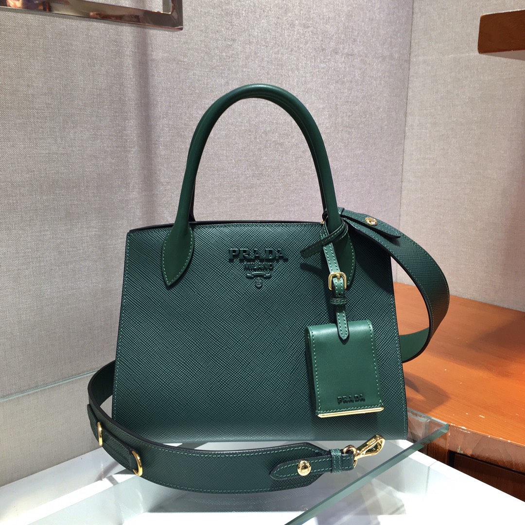 Pra*a monochrome small saffiano bag
