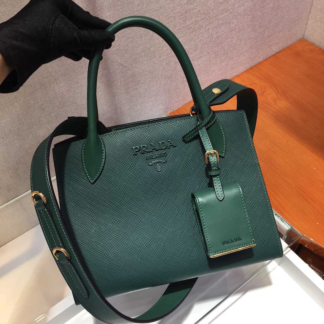 Pra*a monochrome small saffiano bag