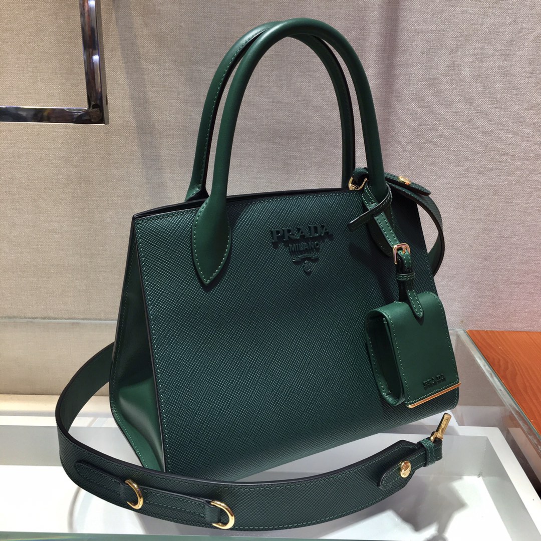 Pra*a monochrome small saffiano bag