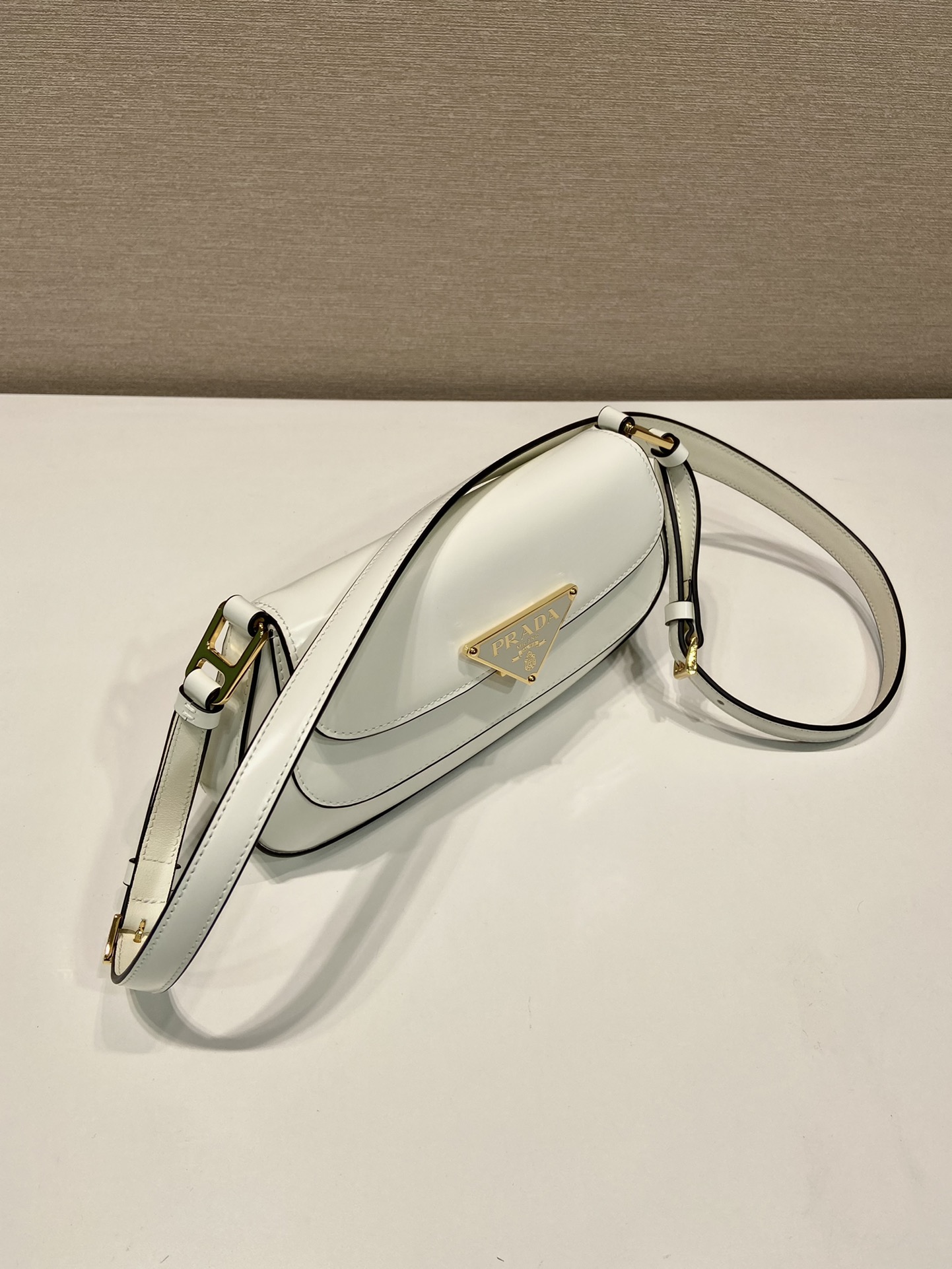 Pra*a brushed leather shoulder bag