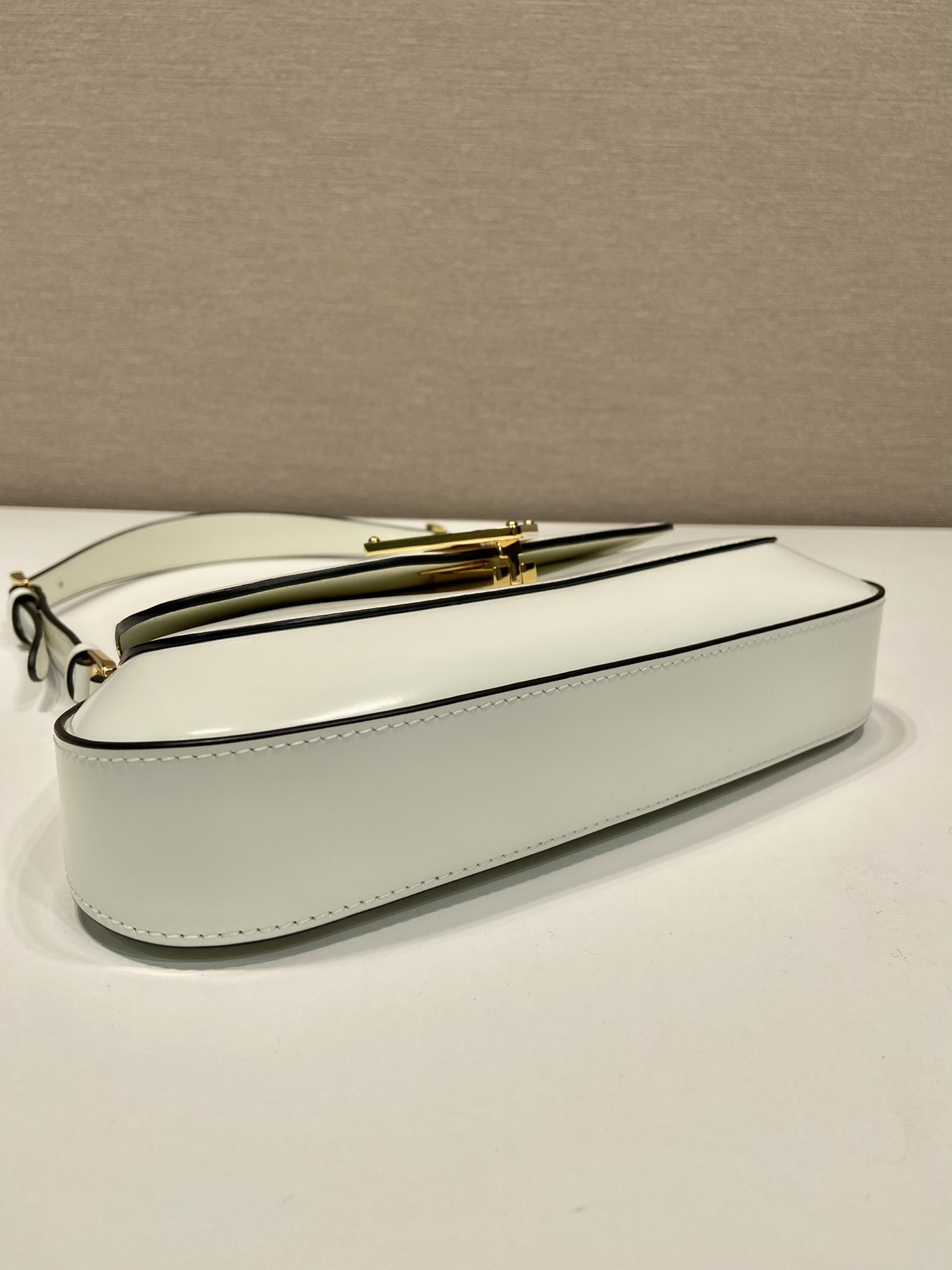 Pra*a brushed leather shoulder bag