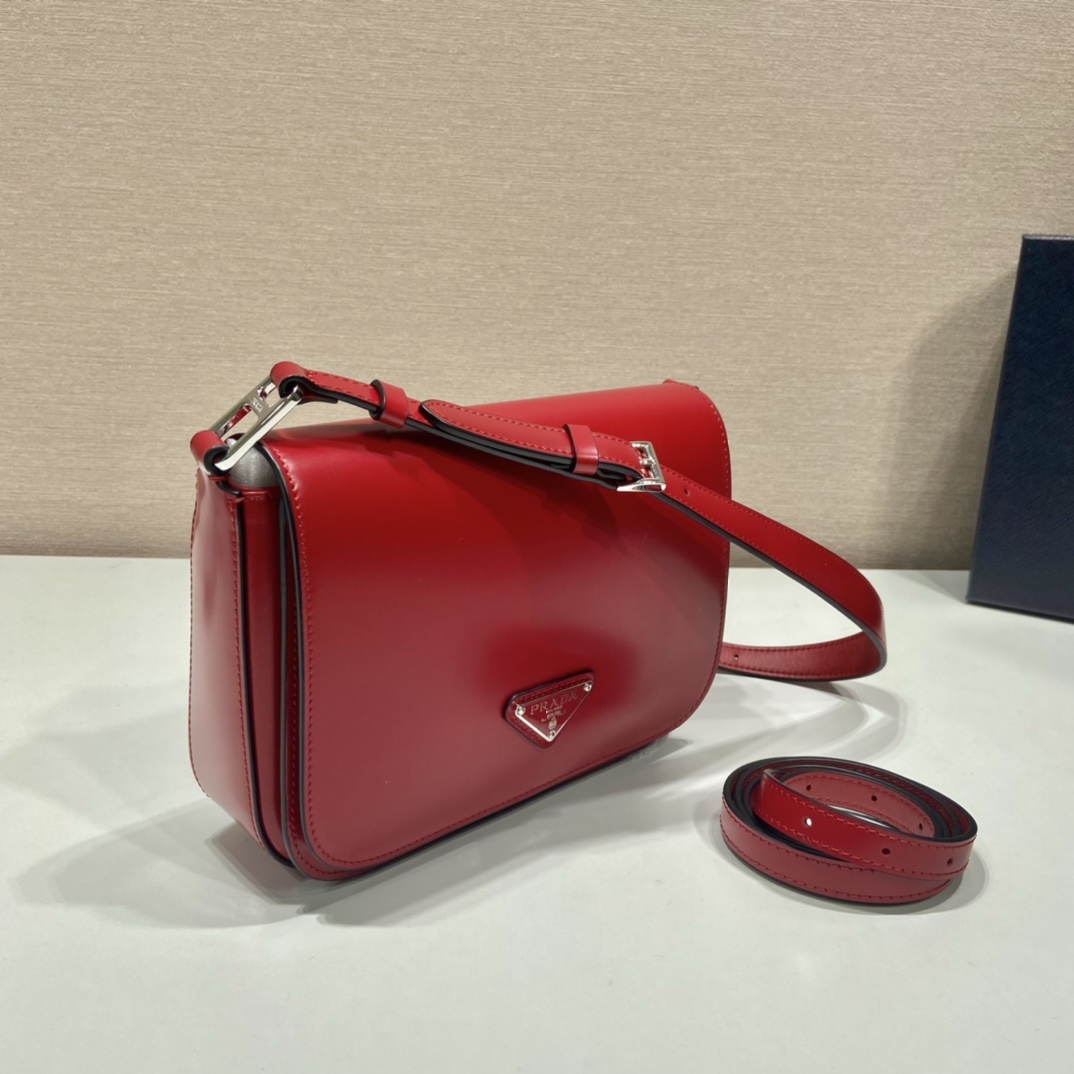 Pra*a brushed leather shoulder bag