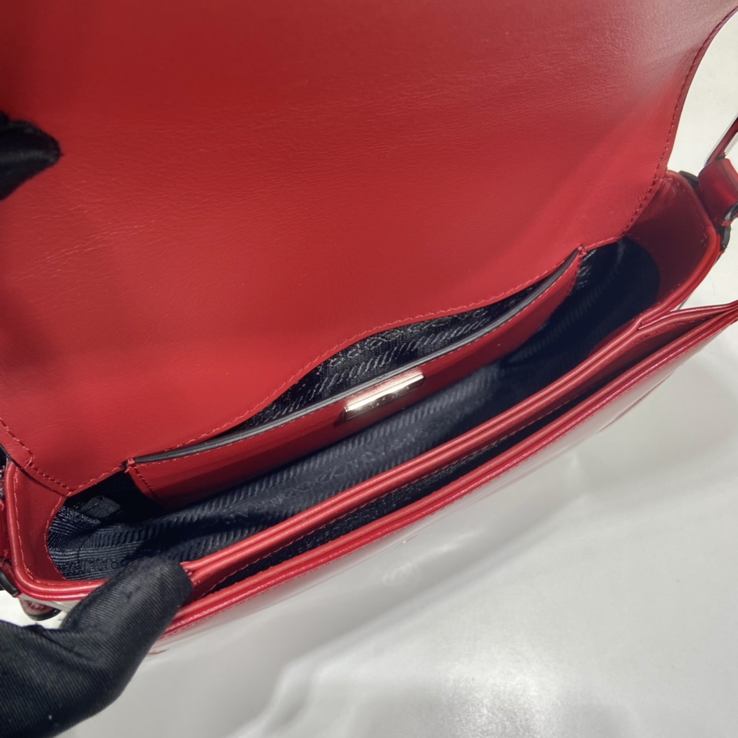 Pra*a brushed leather shoulder bag