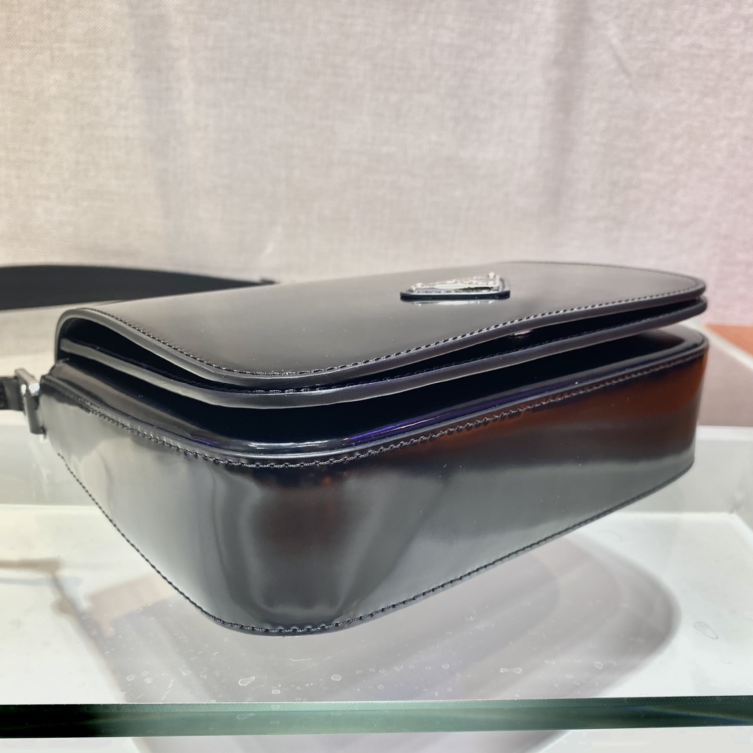 Pra*a brushed leather shoulder bag