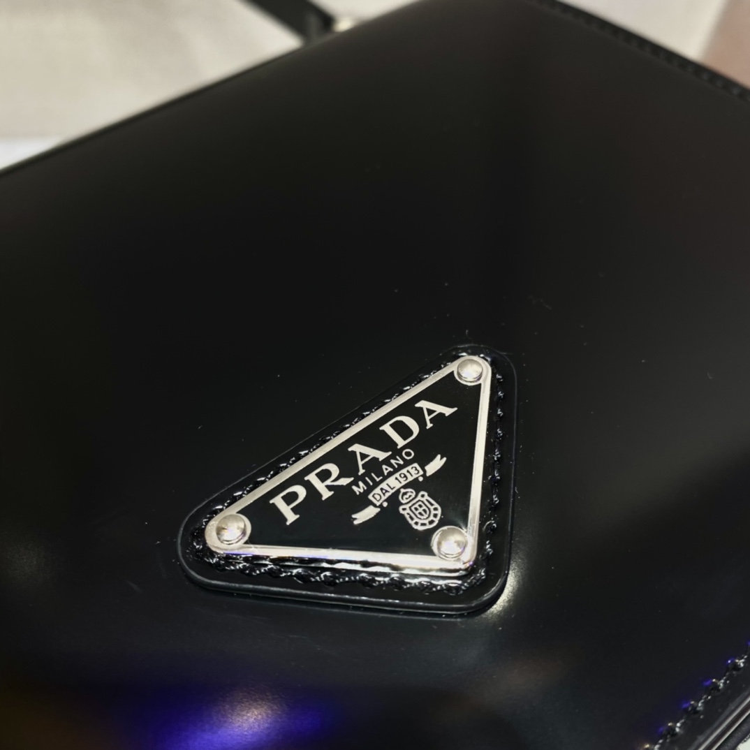 Pra*a brushed leather shoulder bag