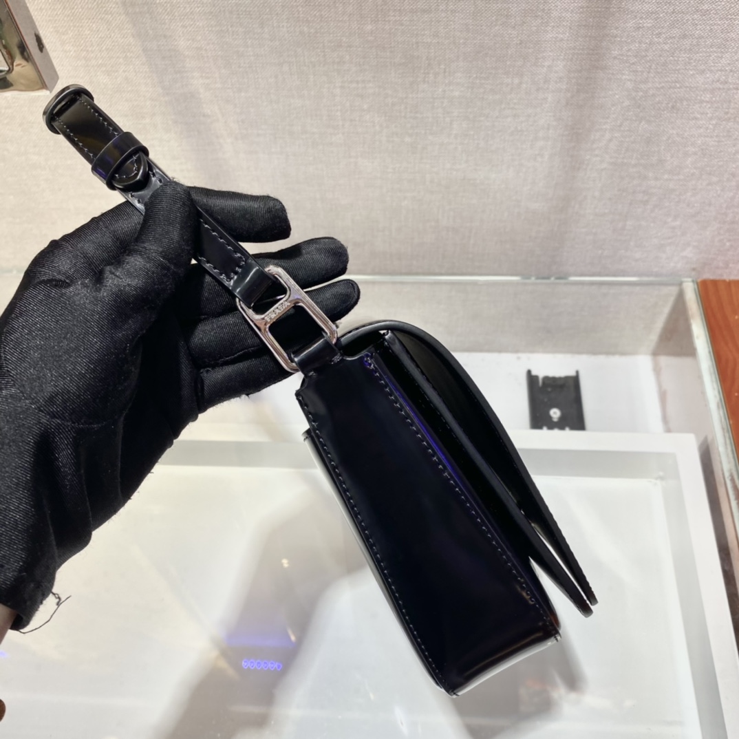 Pra*a brushed leather shoulder bag