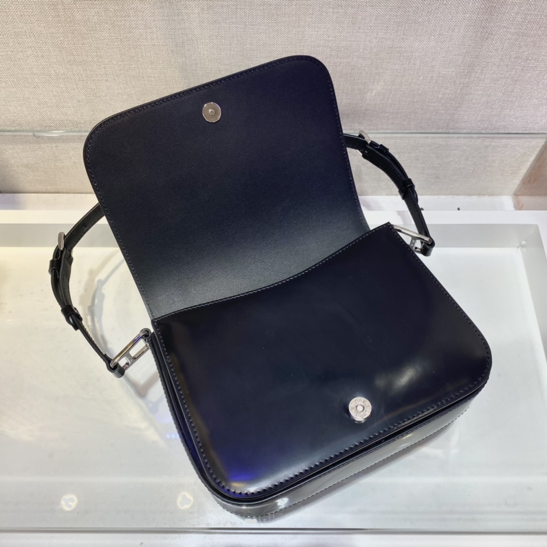 Pra*a brushed leather shoulder bag